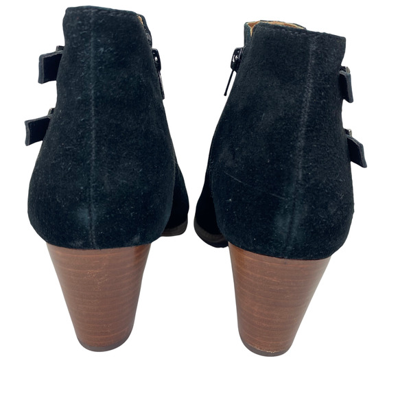 Vionic Chryssa Black Open Toed Ankle Booties Peep Toe Boots Shoes Heels - Picture 6 of 7